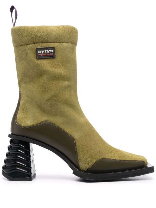 square toe suede boots