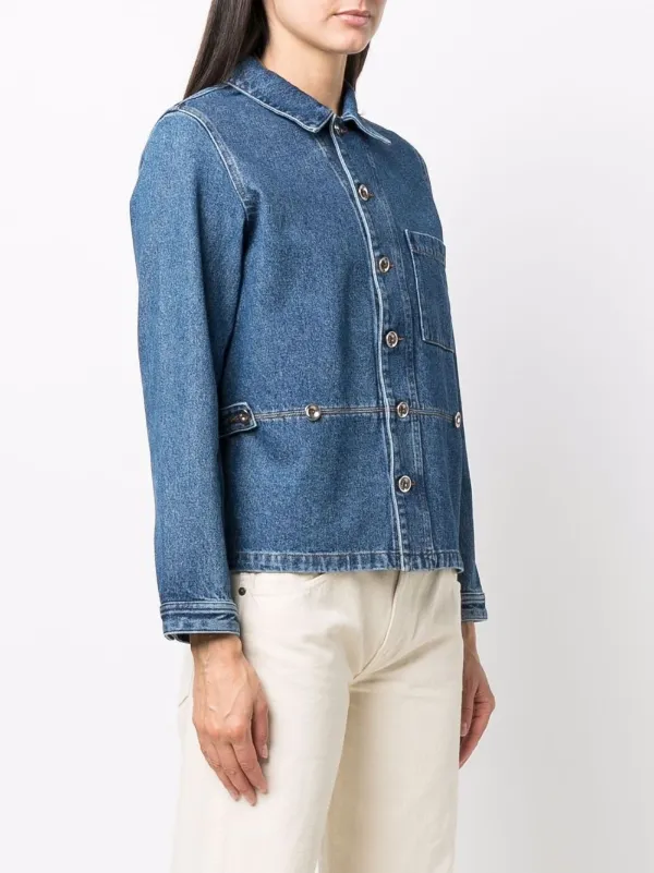 long denim shirt jacket