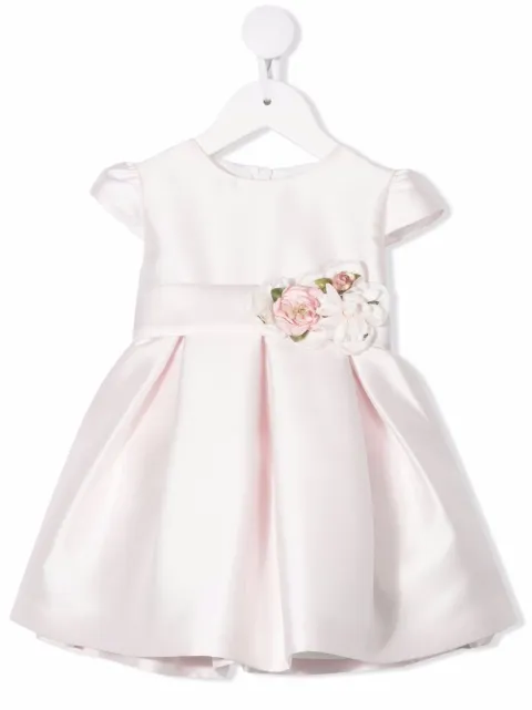 Mimilù vestido acampanado con aplique floral