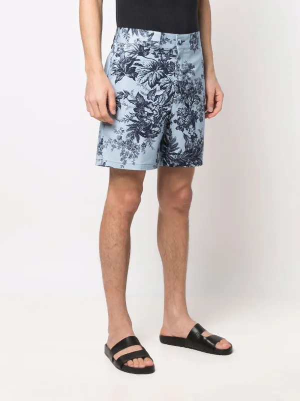 ERDEM floral-print Bermuda Shorts Blue FARFETCH GH