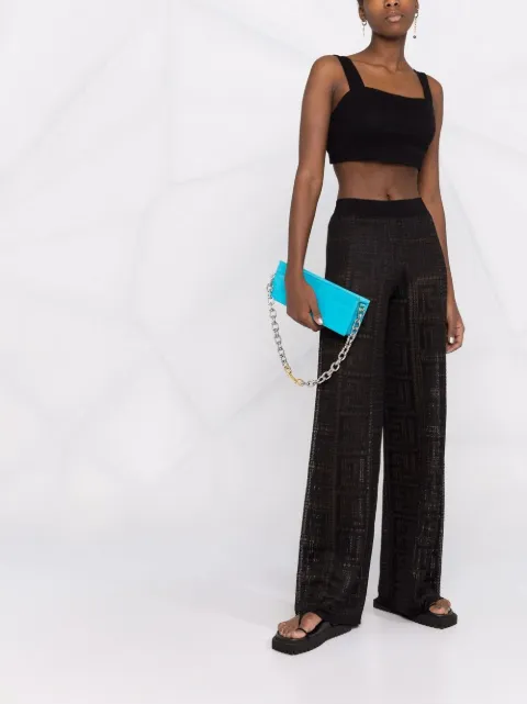 monogram knit wide-leg trousers 