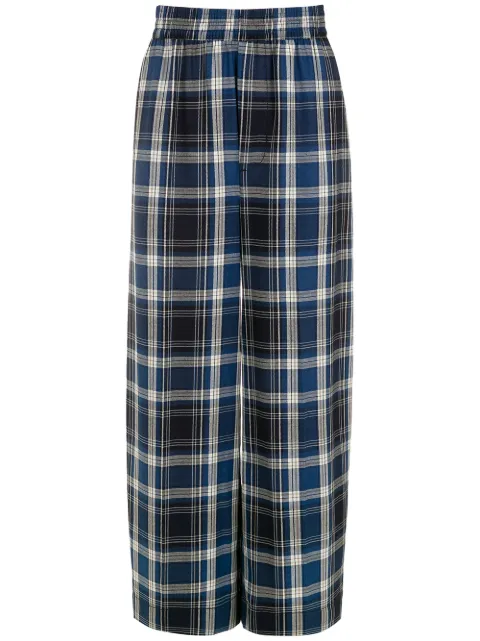 À La Garçonne check-print elasticated trousers