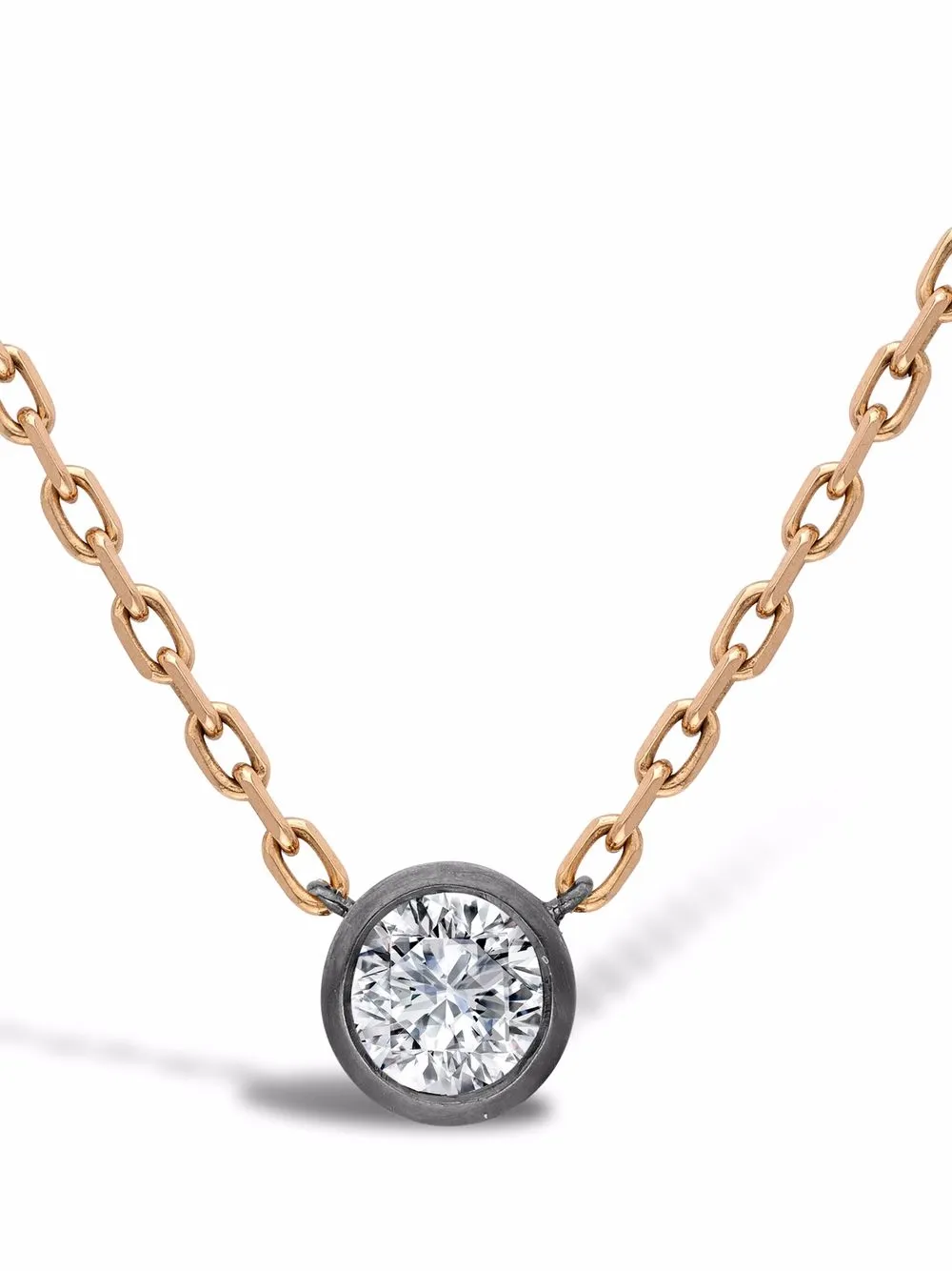 18kt rose gold and white gold Legacy old cut diamond pendant necklace