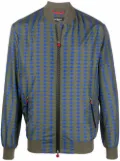 Kiton geometric-pattern zip-up jacket - Green