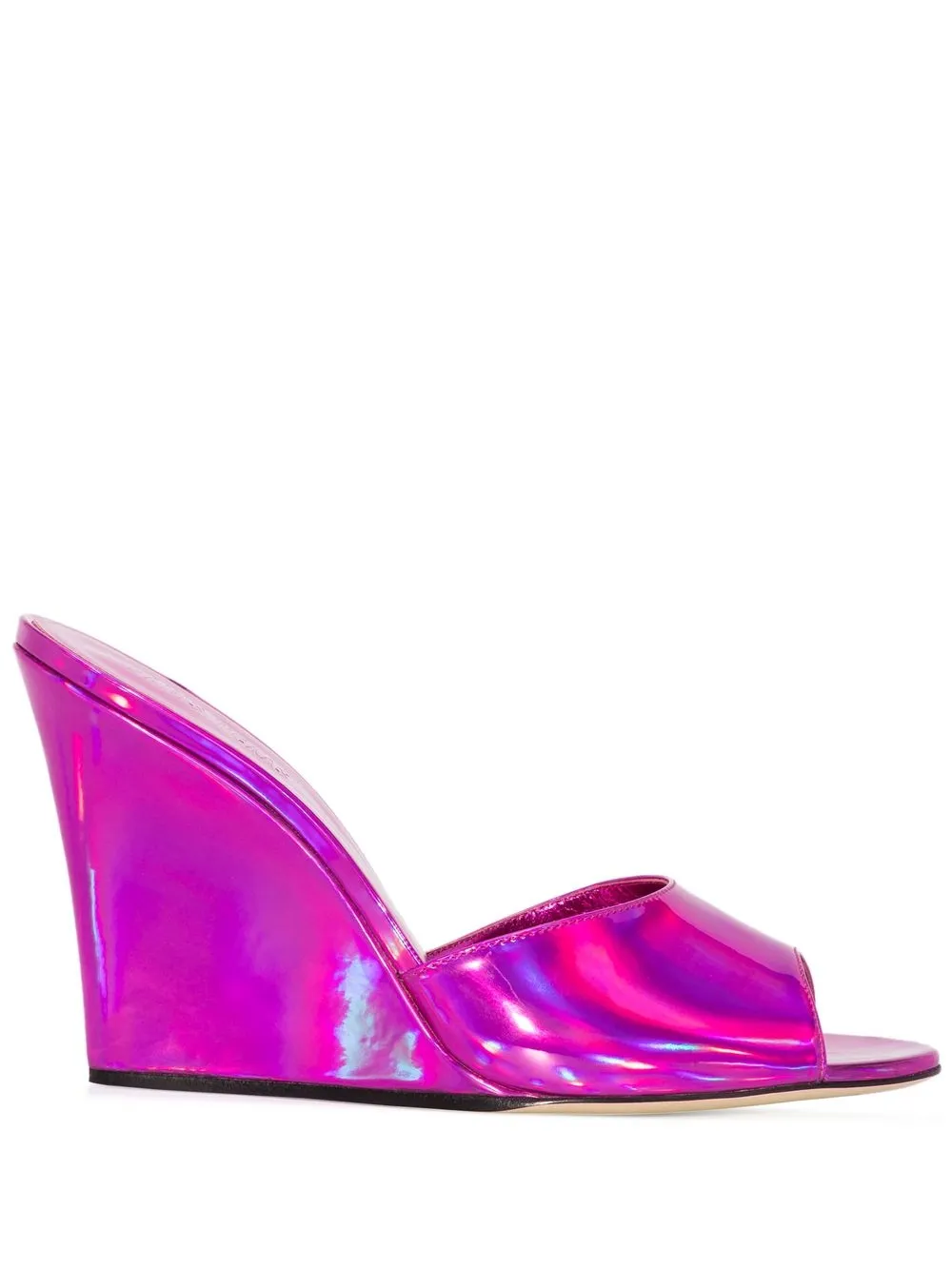 

Paris Texas iridescent wedge mules - Pink