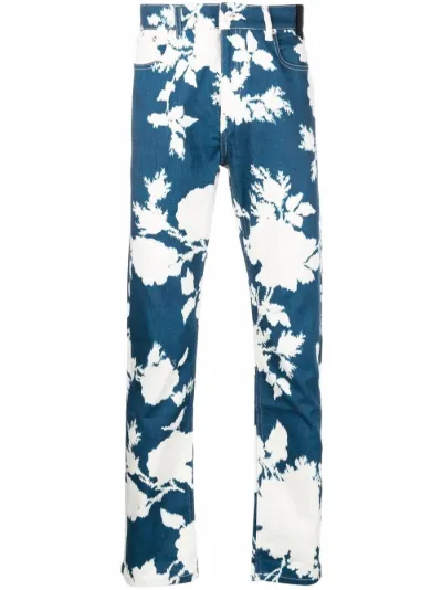 floral-print straight jeans | Erdem 