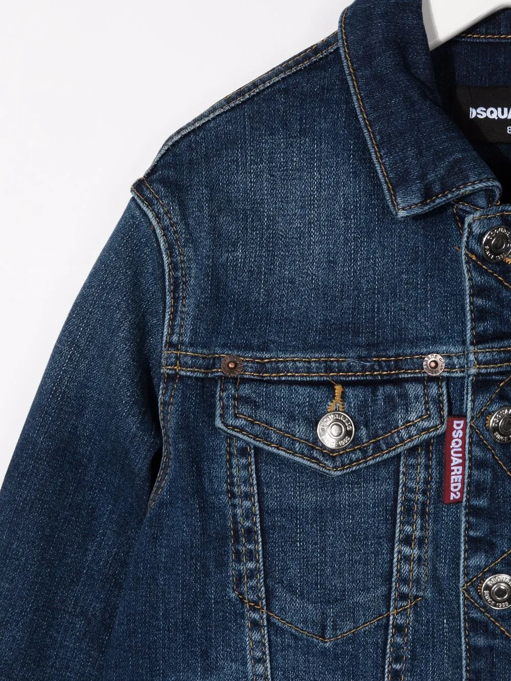 фото Dsquared2 kids джинсовая куртка с логотипом