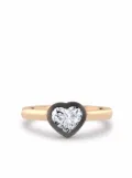 Pragnell 18kt rose and blackened white gold Legacy heart-shaped diamond ring - Pink