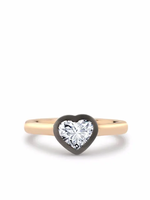 Pragnell 18kt rose and blackened white gold Legacy heart-shaped diamond ring