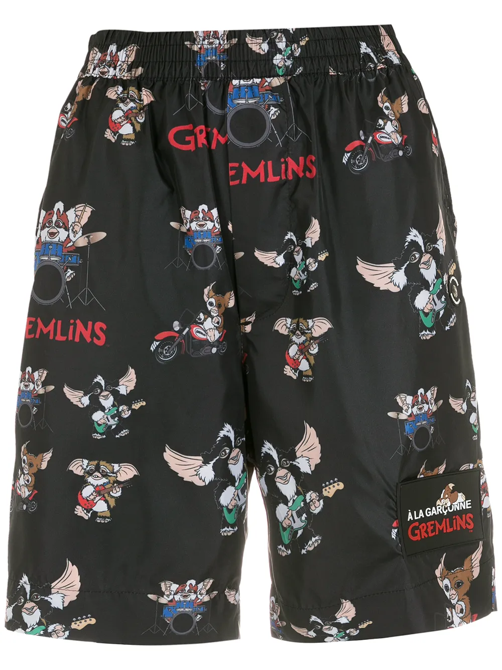 À La Garçonne Gremlins-print Short Shorts In Black