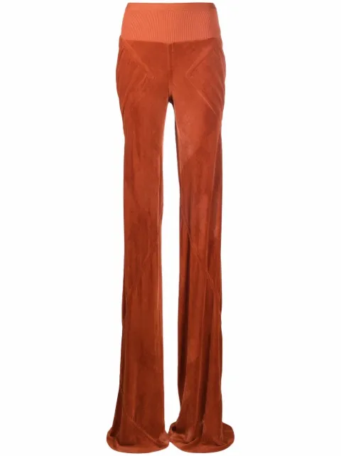 Rick Owens bias-cut velvet-effect trousers