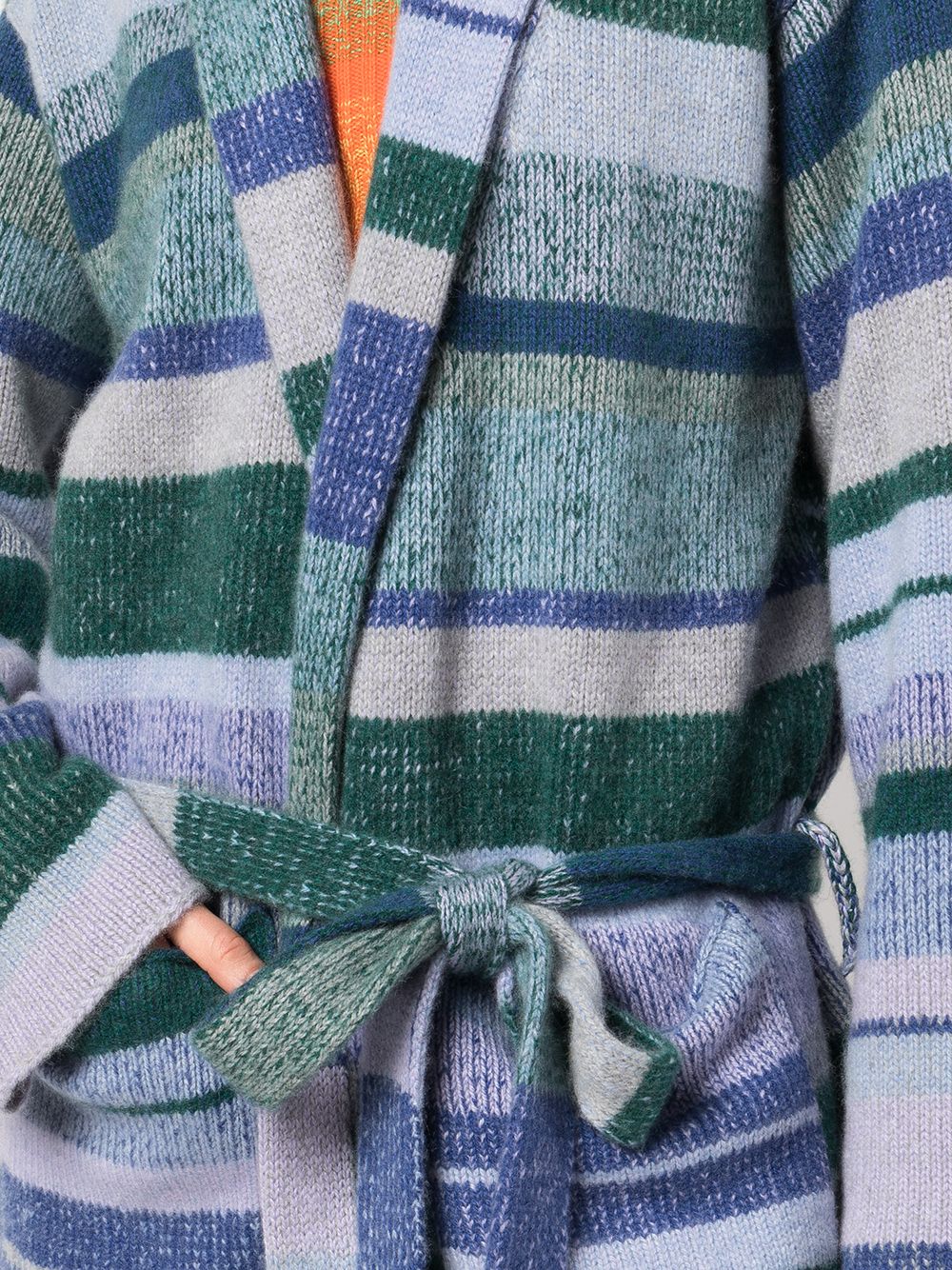 фото The elder statesman stripe-knit cashmere cardigan coat