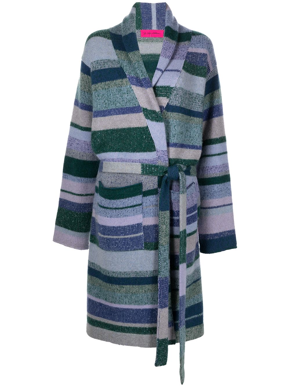 фото The elder statesman stripe-knit cashmere cardigan coat