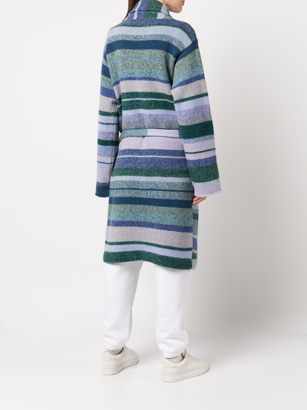 фото The elder statesman stripe-knit cashmere cardigan coat