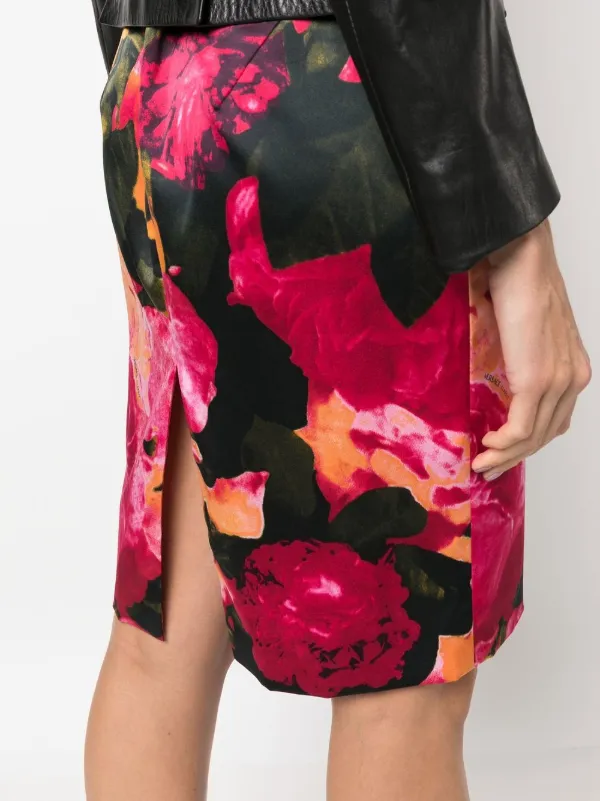 Pink rose outlet print pencil skirt