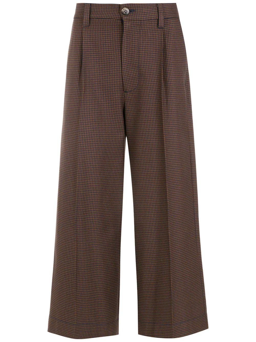 À La Garçonne Wide-leg Cropped Trousers In Brown