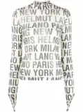 Helmut Lang all-over logo print top - White