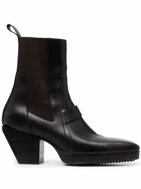 Rick Owens square-toe leather boots