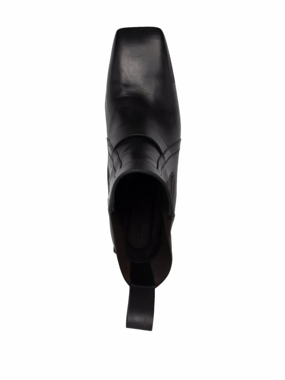 Rick Owens スクエアトゥ レザーブーツ | ブラック | FARFETCH JP