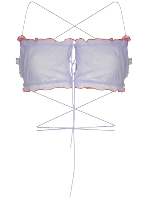 ISOSCELES Radicchio ruffle-trim bra