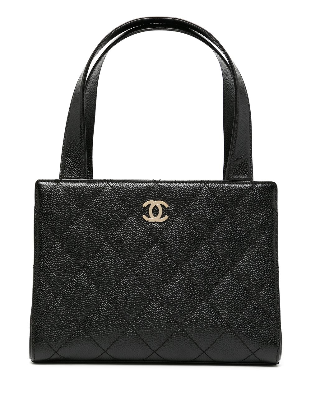фото Chanel pre-owned стеганая сумка-тоут с логотипом cc 2002-го года