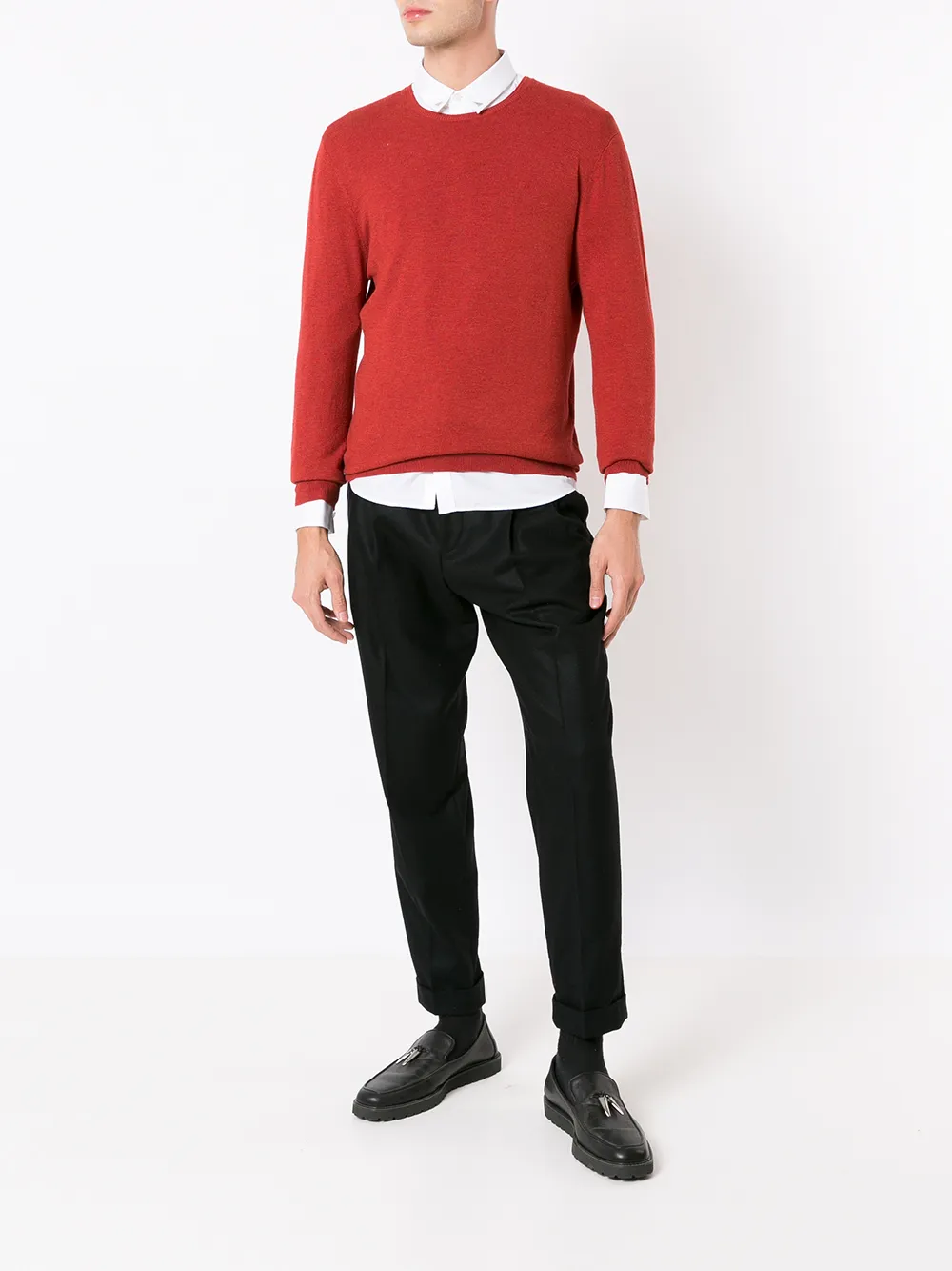 HUGO BOSS COTTON TIPPED COLLAR SHIRT