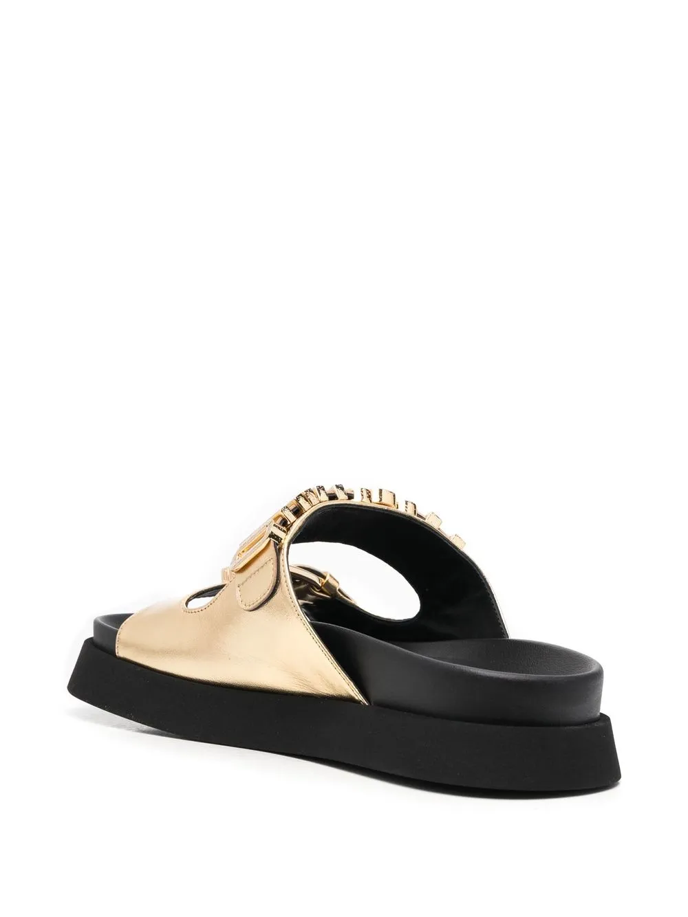 moschino slides gold
