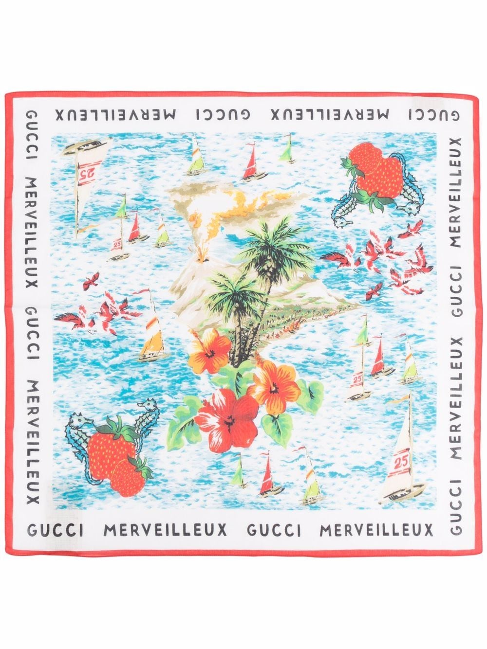 Gucci Kids Sjaal met bloemenprint - Wit