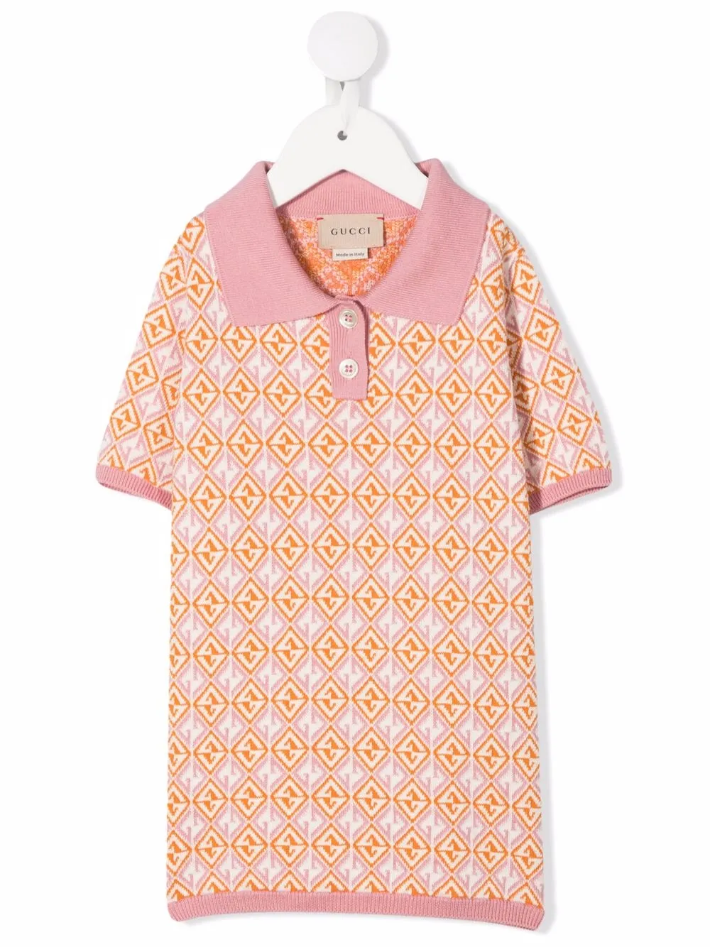 

Gucci Kids vestido tejido con monograma - Rosado