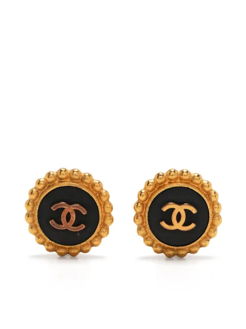 CHANEL Pre-Owned 1993 CC button clip-on earrings