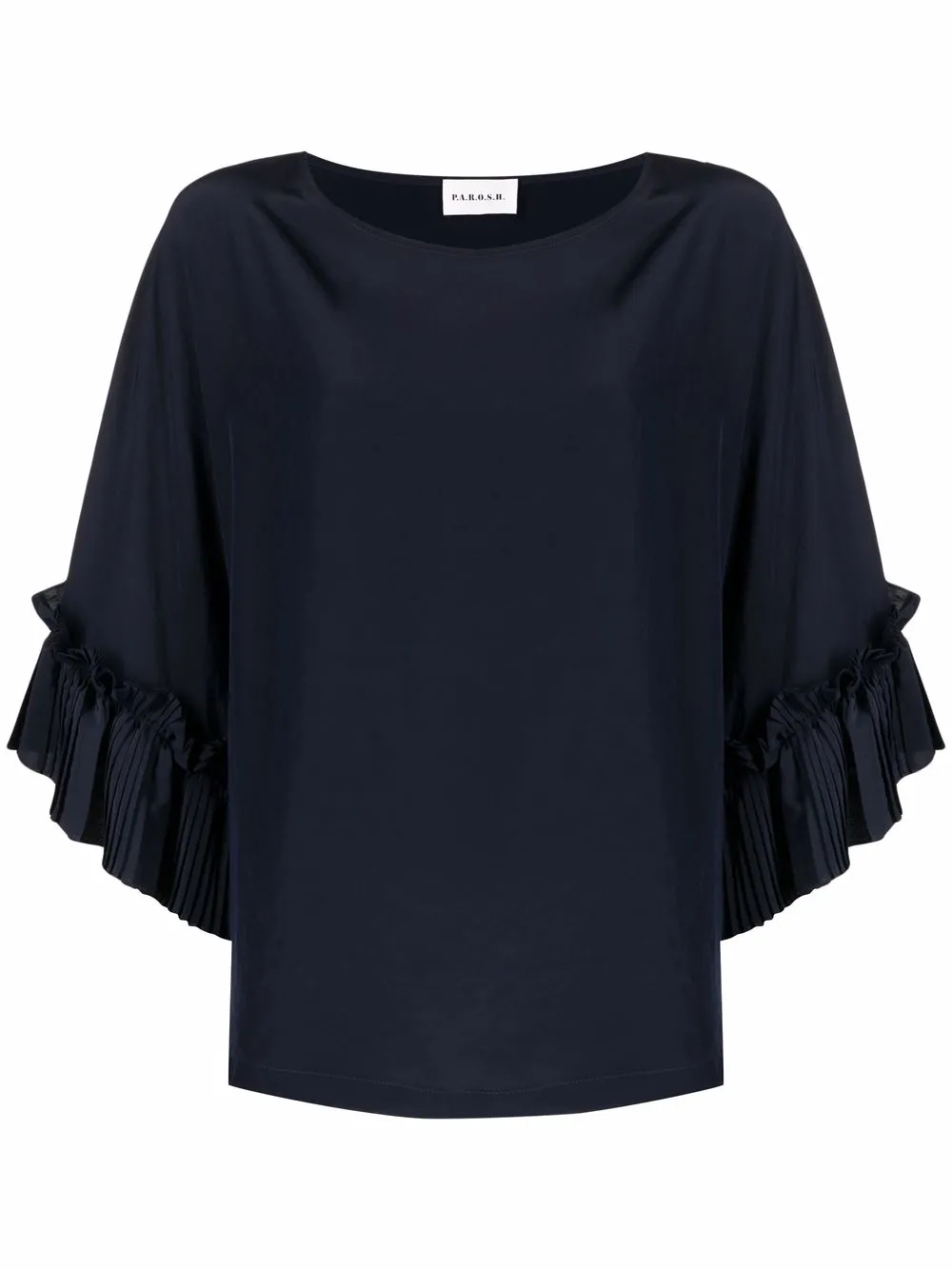 

P.A.R.O.S.H. blusa con ribetes plisados - Azul
