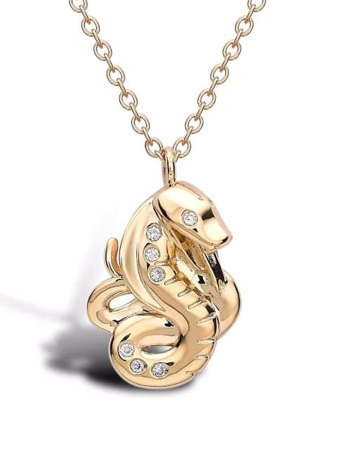 Pragnell подвеска Zodiac Snake из желтого золота с бриллиантами