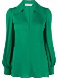 Valentino Garavani spread-collar silk top - Green