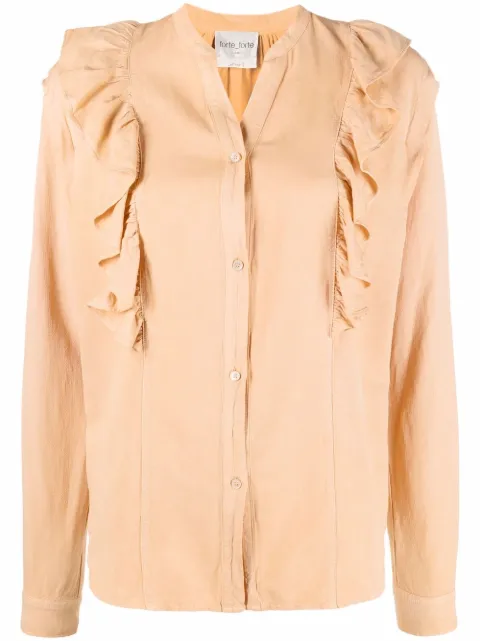 Forte Forte ruffled-detail V-neck blouse