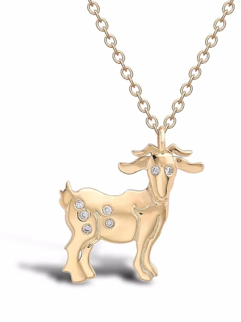 Pragnell dije Zodiac Goat en oro amarillo de 18kt con diamantes
