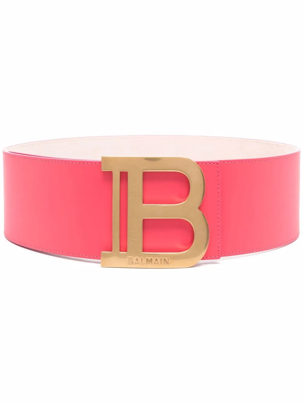 

Balmain logo-buckle leather belt - Pink