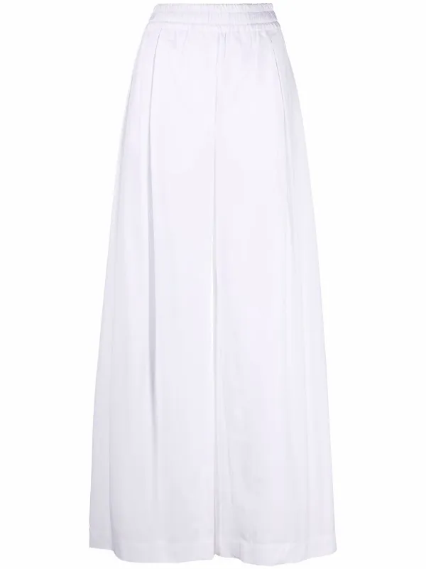 ASPESI Wide-leg Flared Trousers in White