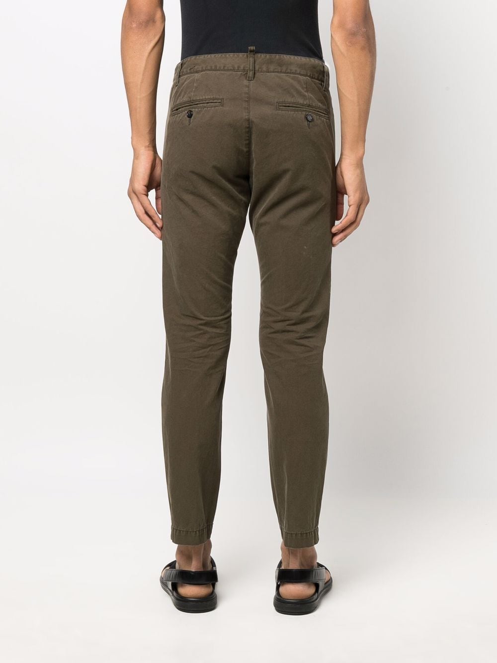 Shop Dsquared2 Four-pocket Cotton Chinos In Green