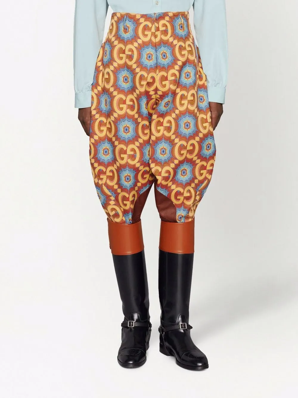 Gucci GG Kaleidoscope Equestrian inspired Trousers Orange FARFETCH