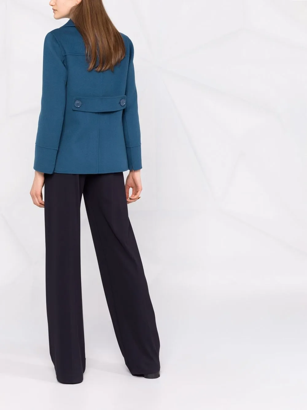 's Max Mara Short Pea Coat In Blue