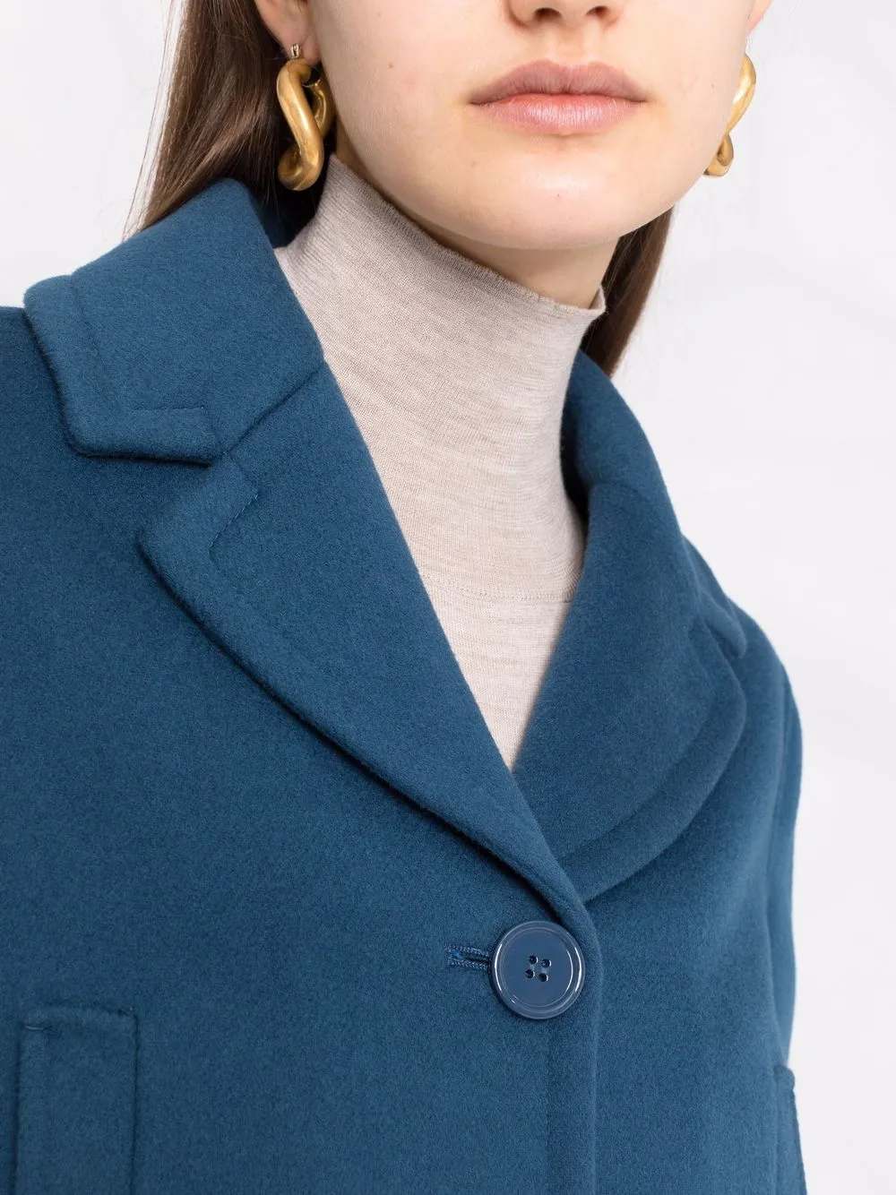 's Max Mara Short Pea Coat In Blue