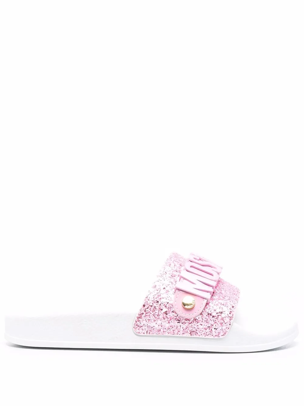 

Moschino embossed-logo open-toe slides - Pink