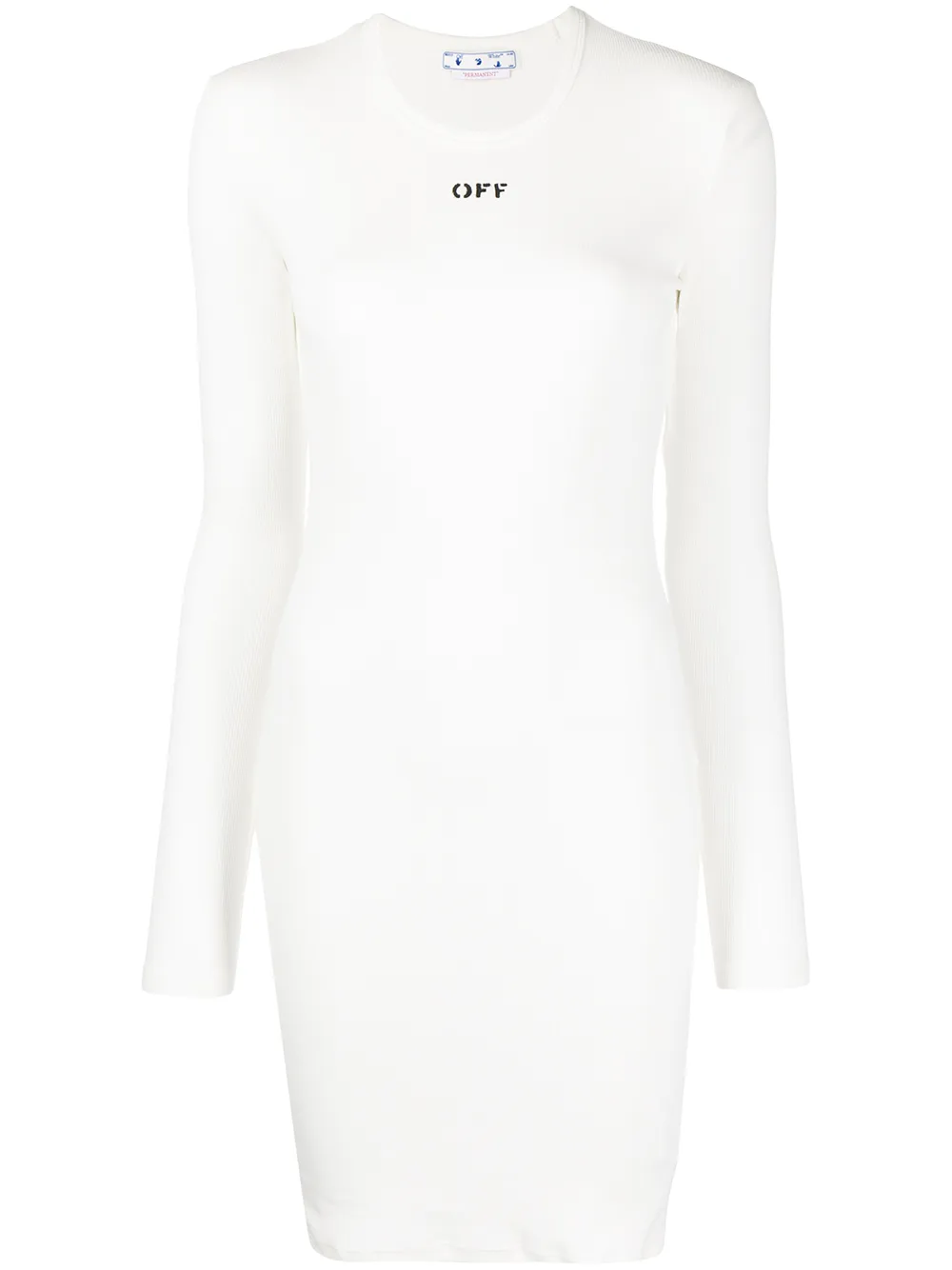 

Off-White vestido corto con logo estampado - Blanco