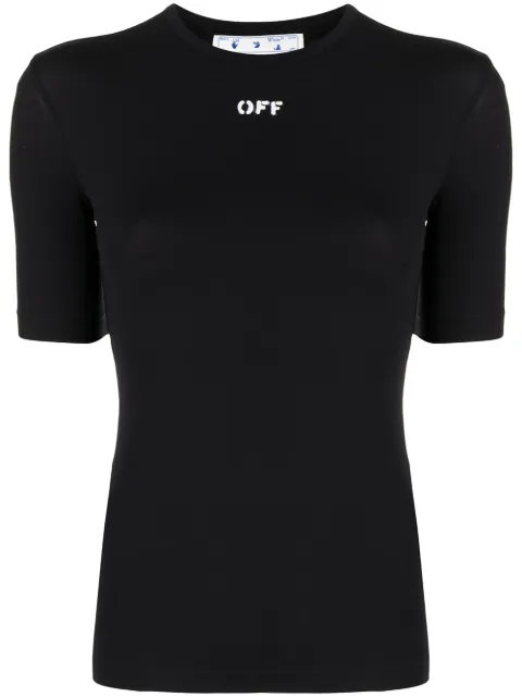 Off-White logo-print stretch T-shirt