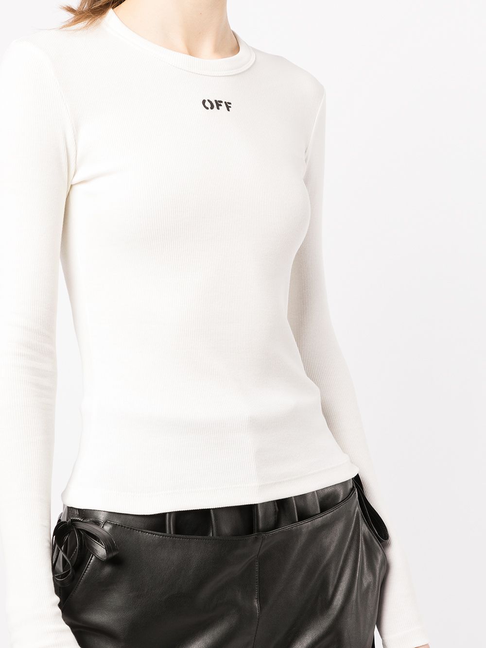 фото Off-white футболка с длинными рукавами и логотипом