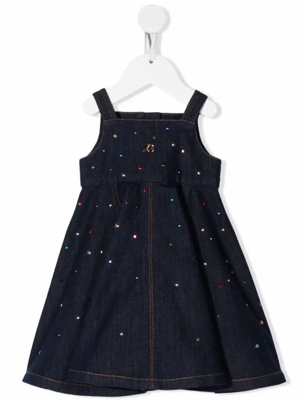 Dolce \u0026 Gabbana Kids Studded Denim Midi 
