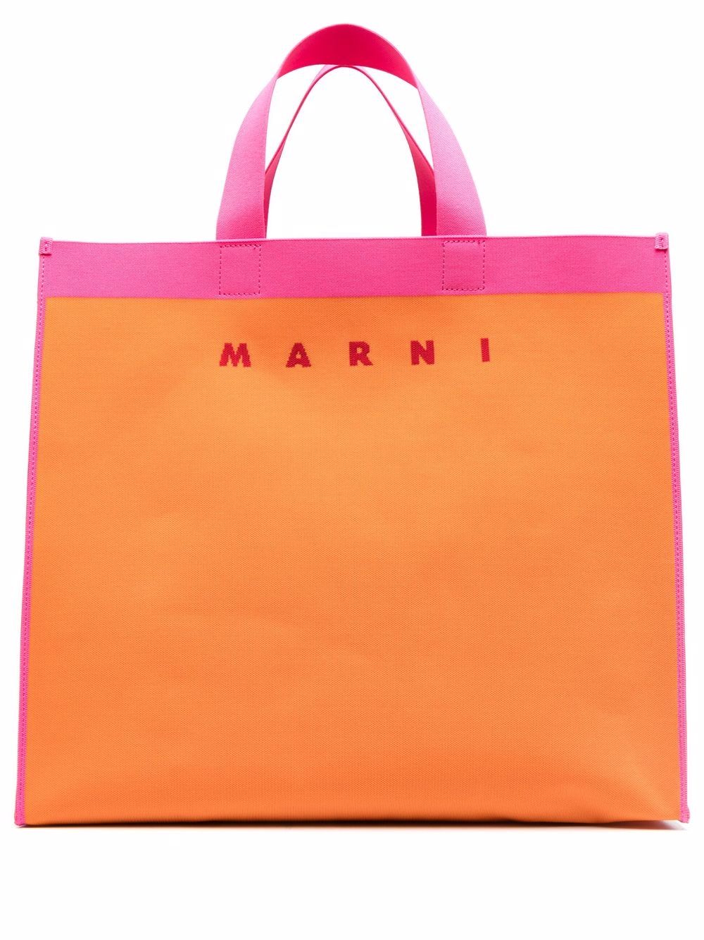 

Marni tote con logo estampado - Naranja