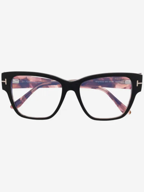 TOM FORD Eyewear 톨토이즈셸 스퀘어 프레임 안경