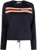 Rabanne logo-patch striped sweatshirt - Blue