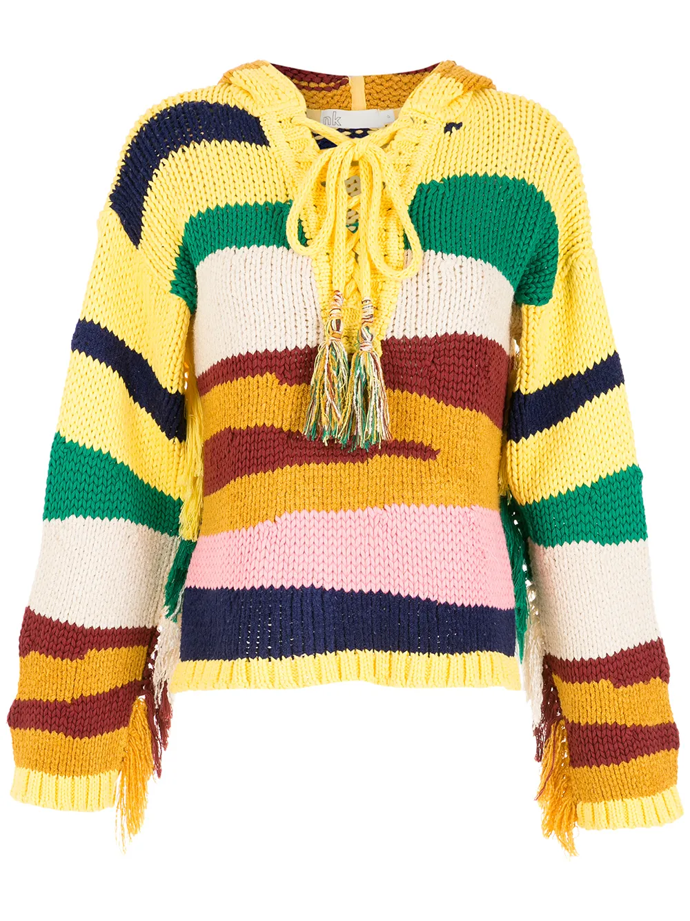 

Nk striped lace-up hooded jumper - Multicolour